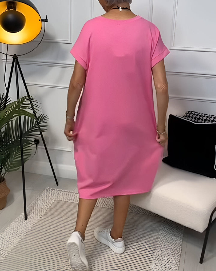 Jocelyn - Rochie Confortabilă Cazuală Cu Buzunar