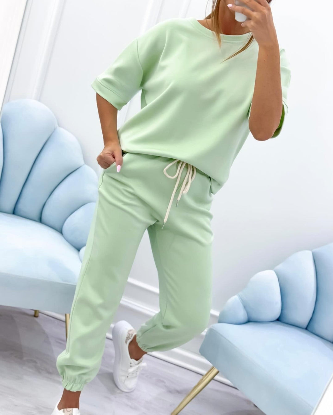 Silvina - Set Din Două Piese Cu Cămașă Cu Mâneci Scurte