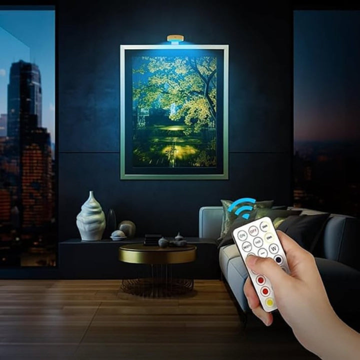 GlowFrame - Lumină Magnetică Pentru Tablouri cu 13 Moduri de Iluminare (Pachet de 3)