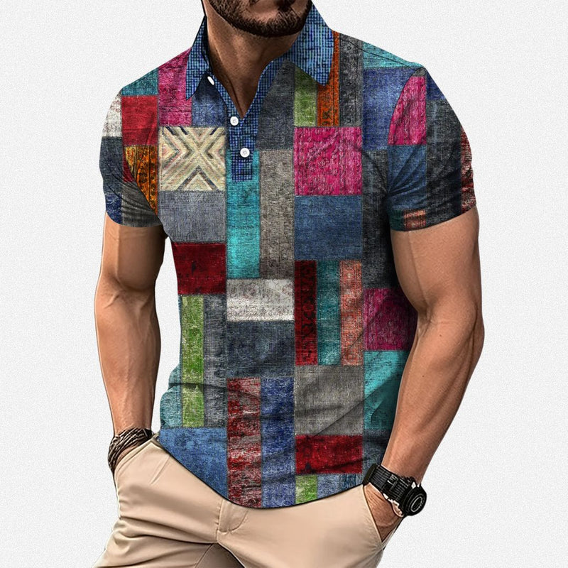 Gasan - Cămașă Polo Multicoloră Cu Mâneci Scurte