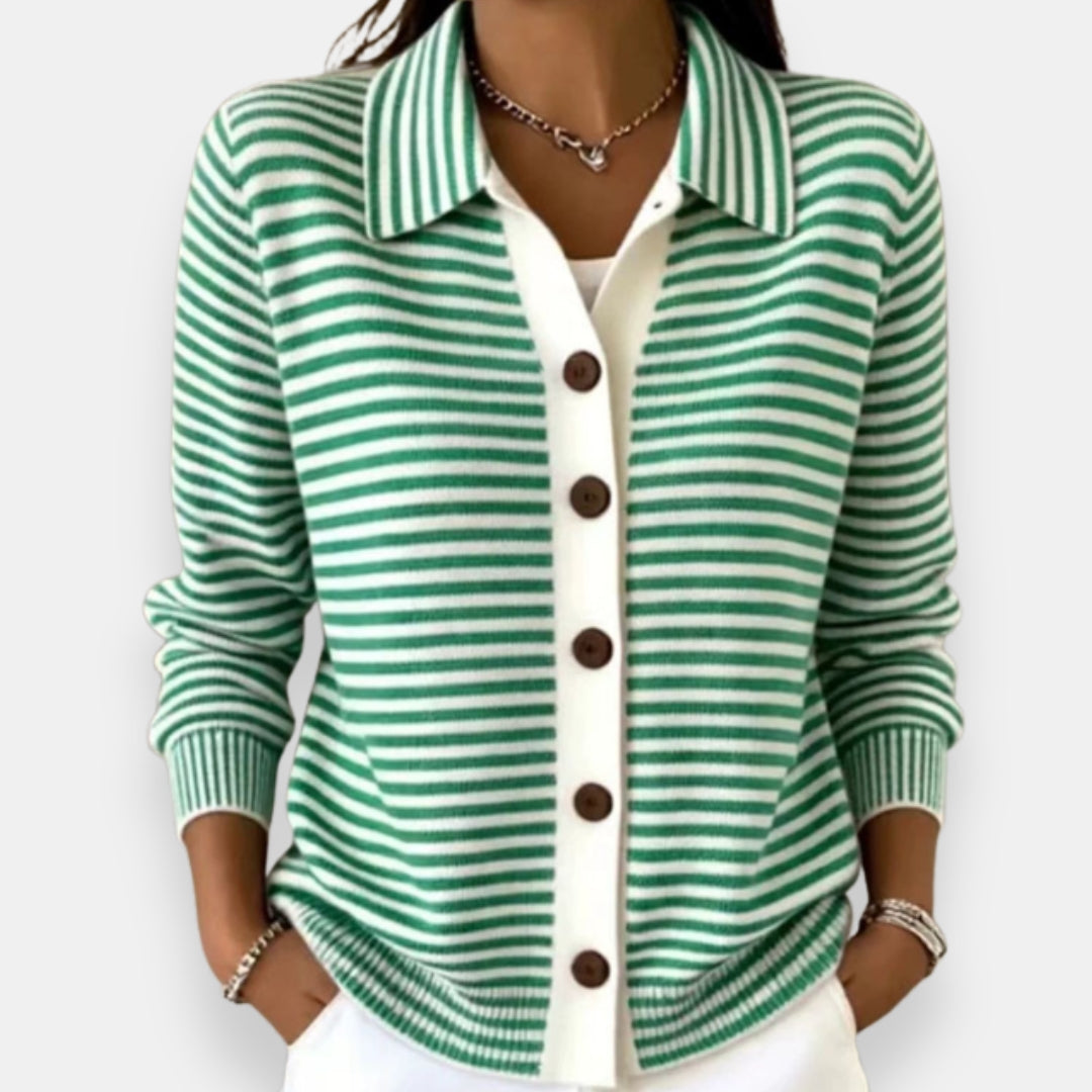Kerana - Striped Buttoned Cardigan