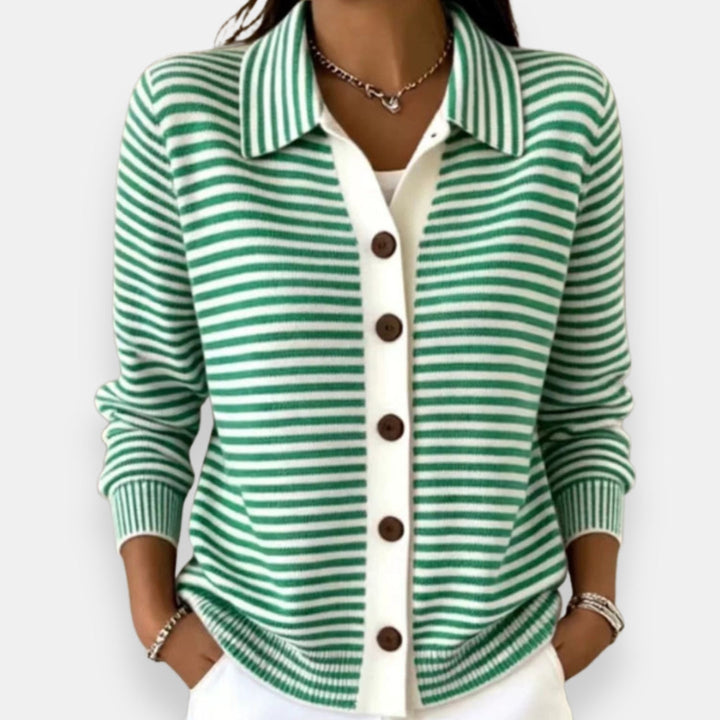 Kerana - Striped Buttoned Cardigan