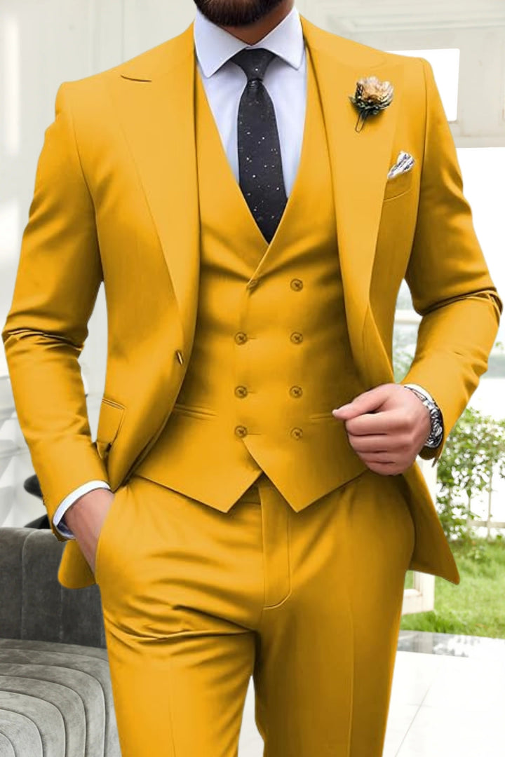 Gremist - Costume Din 3 Piese Cu Rever Ascuțit și Croială Slim Fit