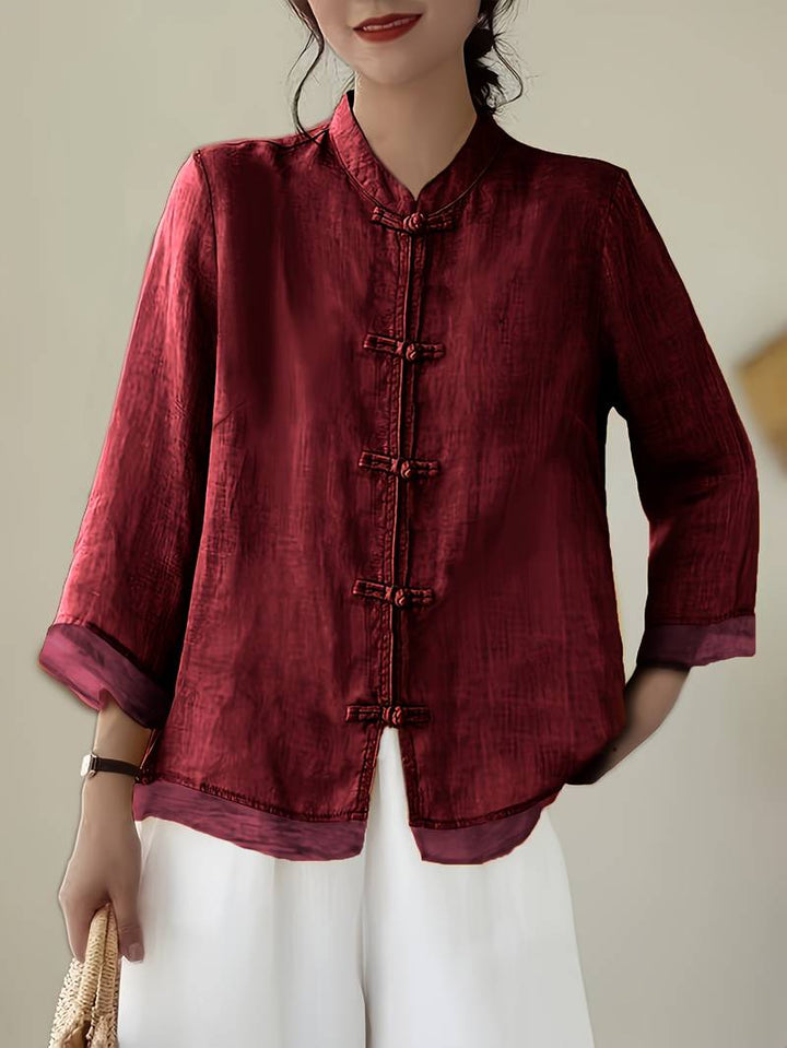 Sigal - Cămașă Vintage cu Croi Lejer și Proiectare Patchwork