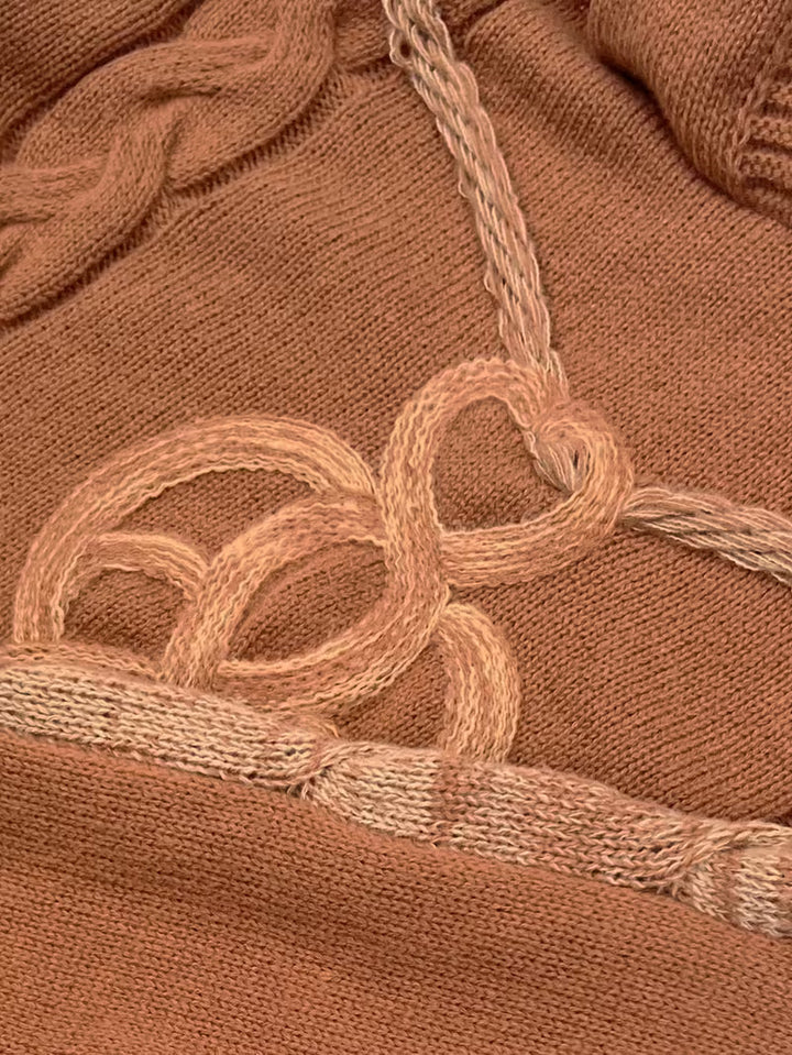 Cypriana - Pulover Elegant Tricotat Cu Glugă