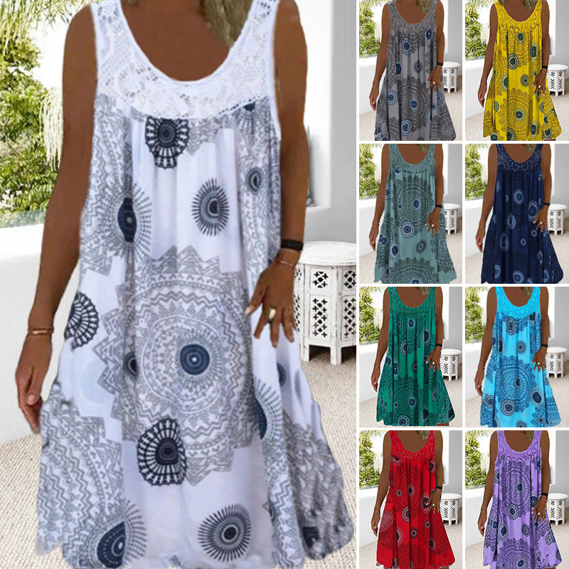 Paduch - Rochie Casual De Vară Fără Mâneci Cu Imprimeu