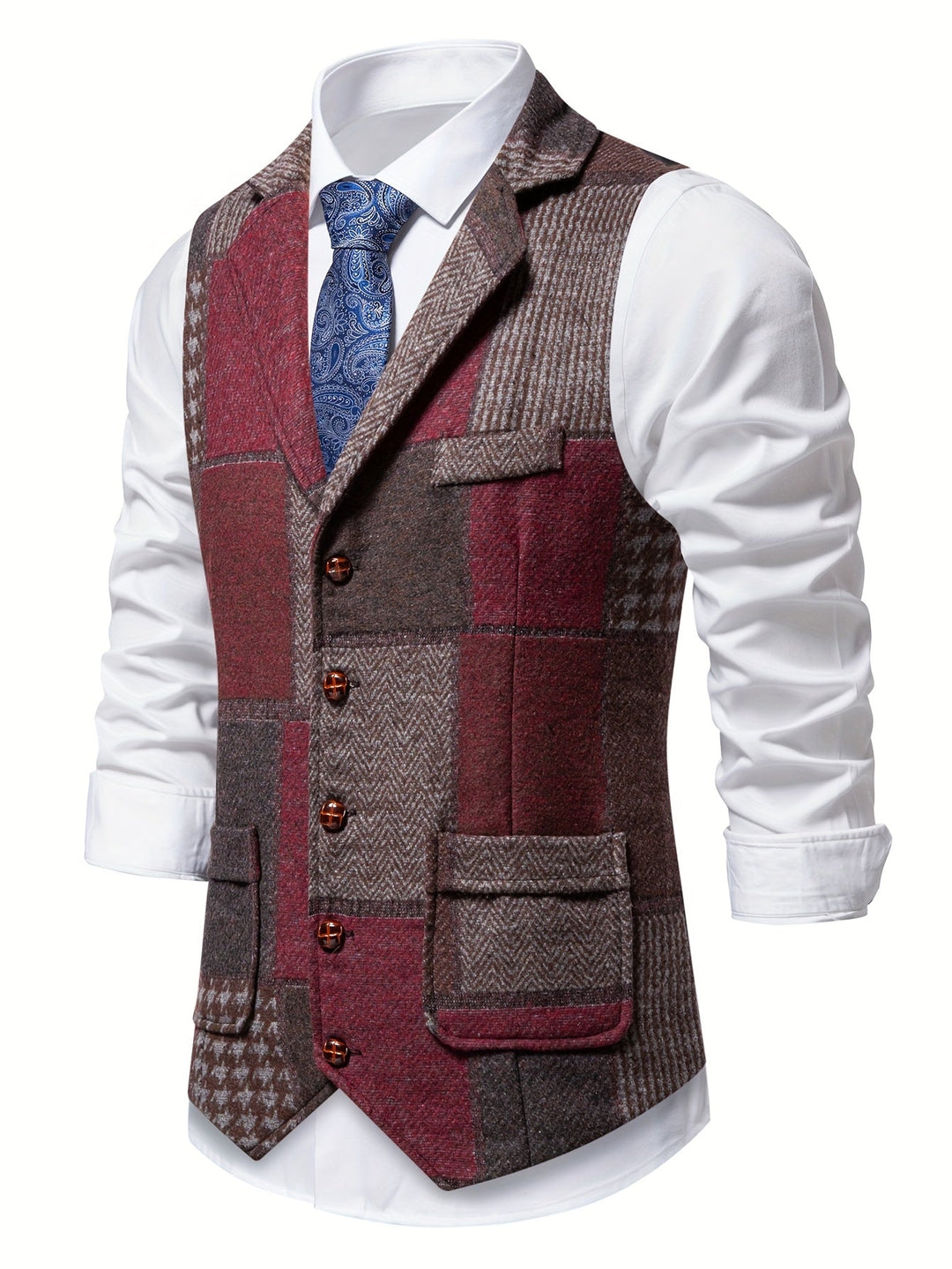 Saverse - Vestă Din Tweed Cu Modelul în Zig Zag