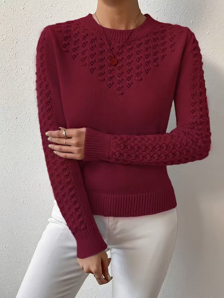 Shannen - Pulover Tricotat Cu Mâneci Lungi