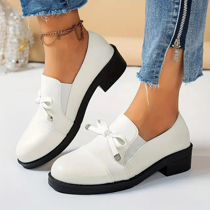 Marvina - Pantofi Eleganți Cu Vârf Rotund și Fundă