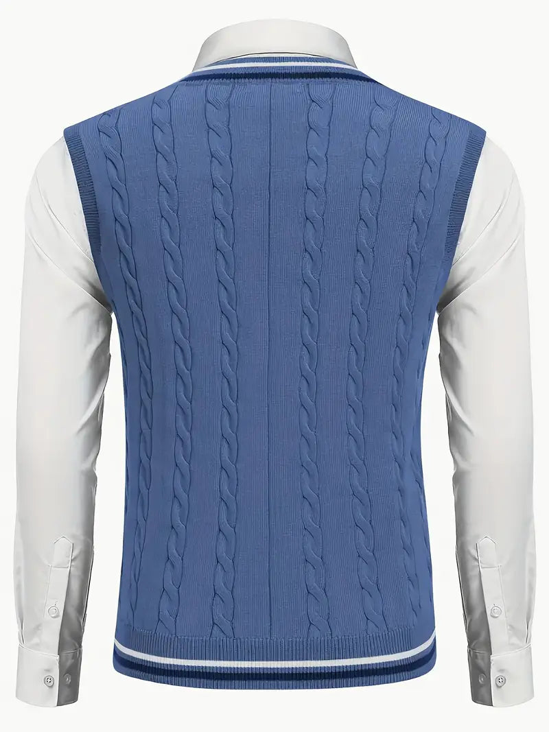 Duane - Pulover Tricotat Fără mâneci, Cu Decolteu în V