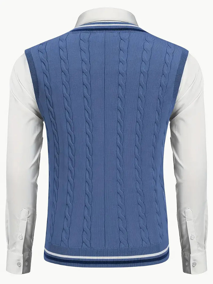 Duane - Pulover Tricotat Fără mâneci, Cu Decolteu în V