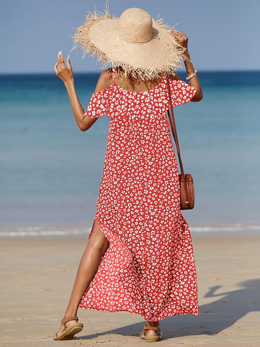 Consuelo - Rochie Cu Umerii Goi și Imprimeu Floral