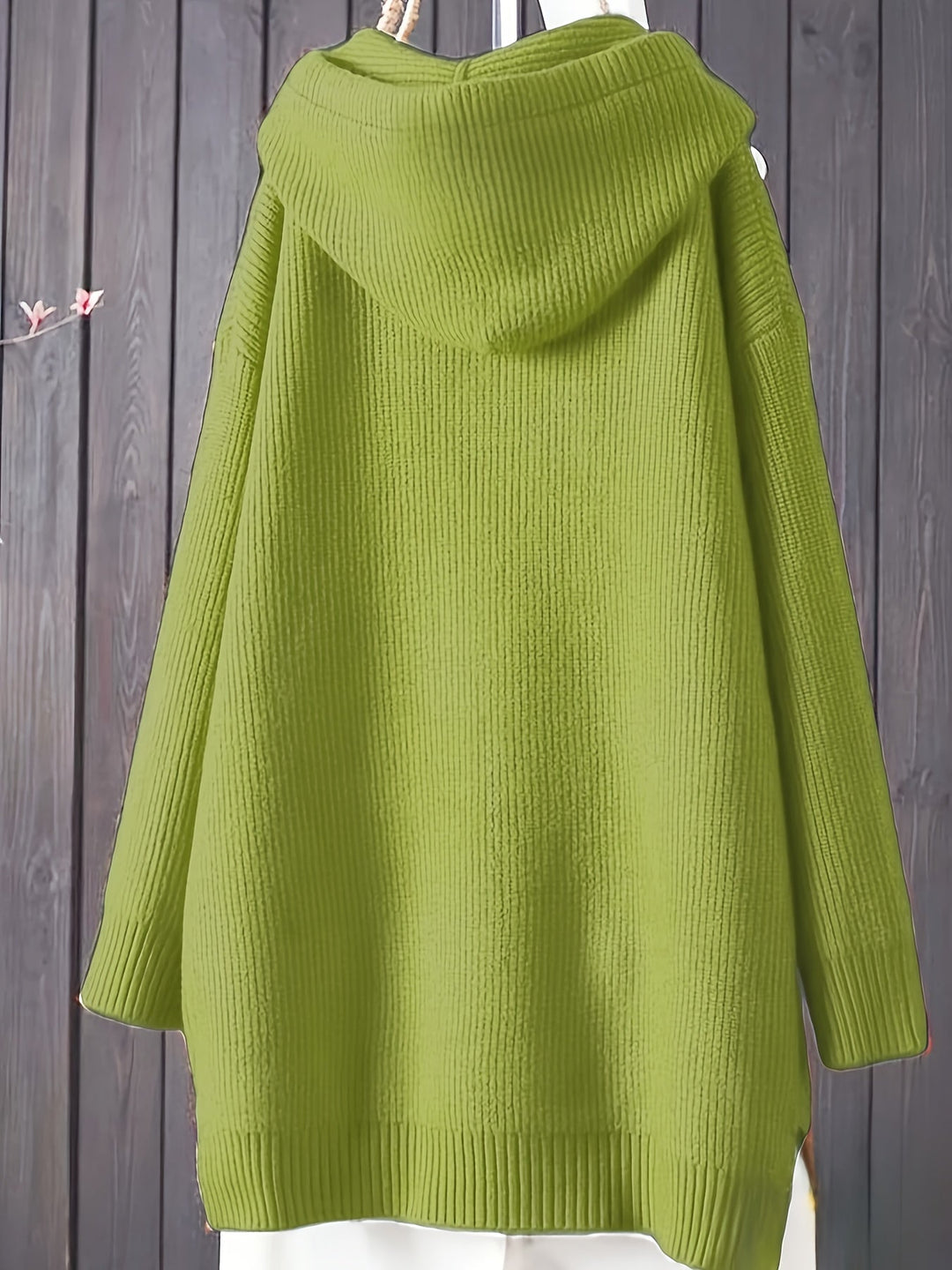 Genivee - Hanorac Casual Cu Tricotat Mâneci Lungi și Glugă