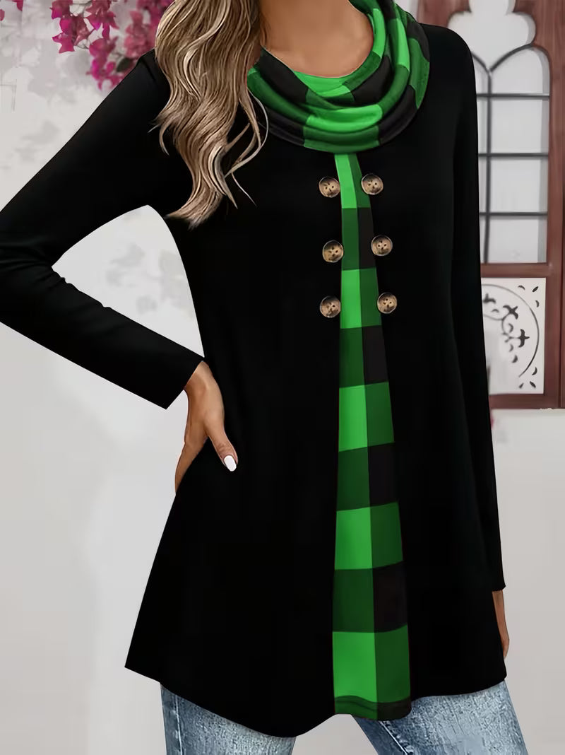 Sahar - Tricou Cu Guler Cu Volane