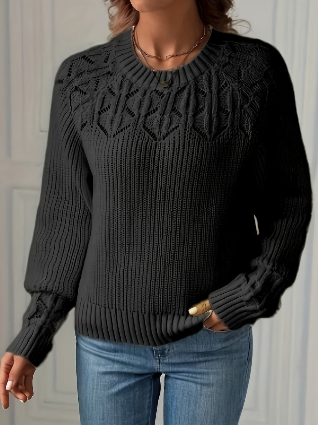 Nasia - Pulover Elegant Cu Mâneci Lungi