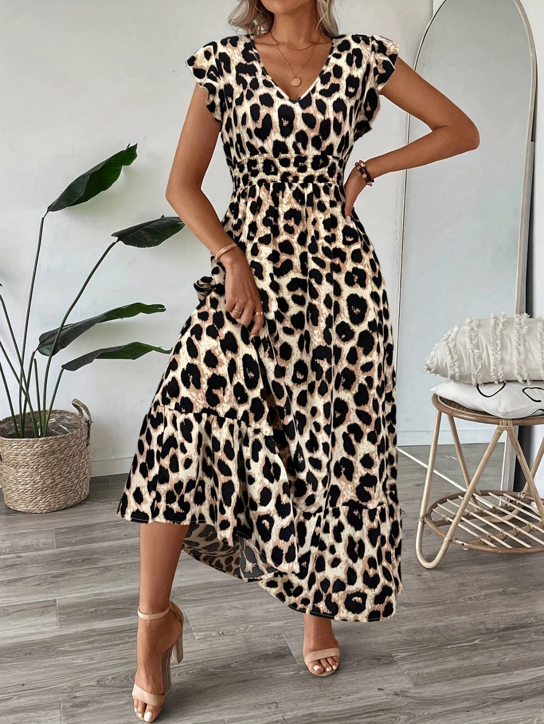 Ranika – Rochie Maxi Fără Mâneci, Cu Decolteu în V