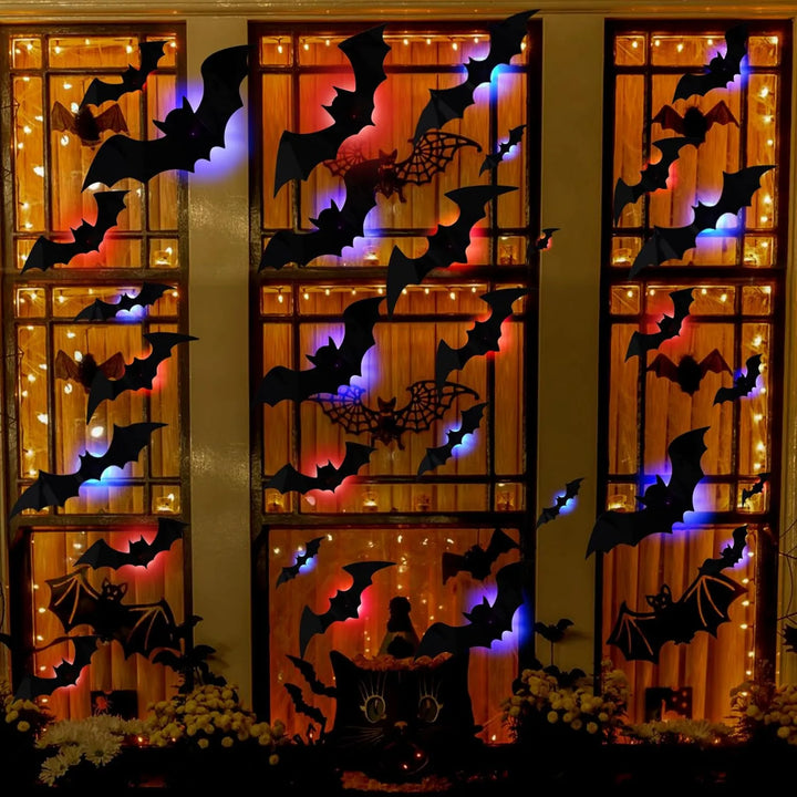 GlowWing - Autocolante Decorative Pentru Halloween Cu Lilieci 3D Luminoși
