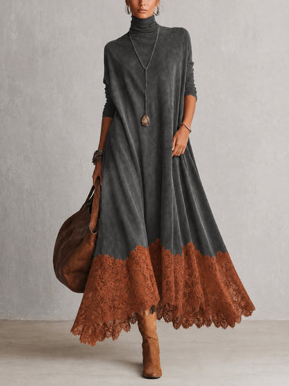 Albria - Rochie Maxi cu Mâneci Lungi în Stil Vintage