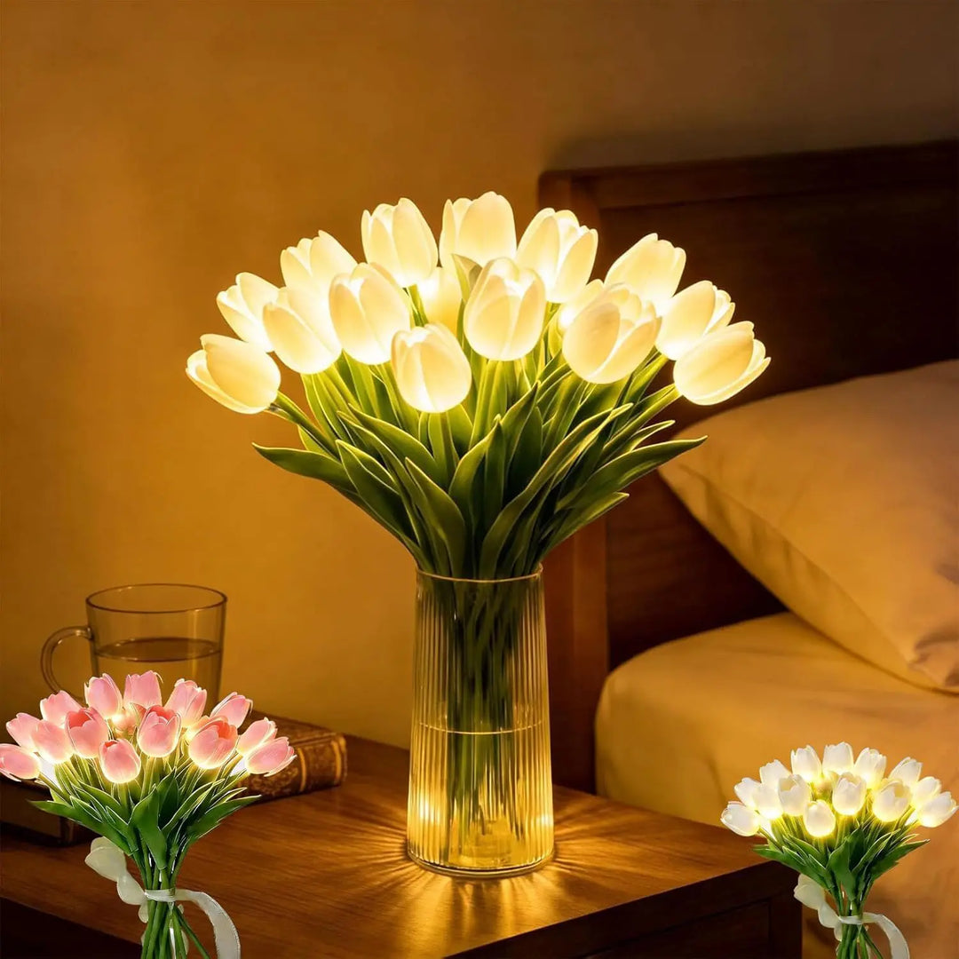 Petaluxe - Lampa Elegantă Cu LED În Formă De Vază De Flori Pentru Un Decor Confortabil Al Casei