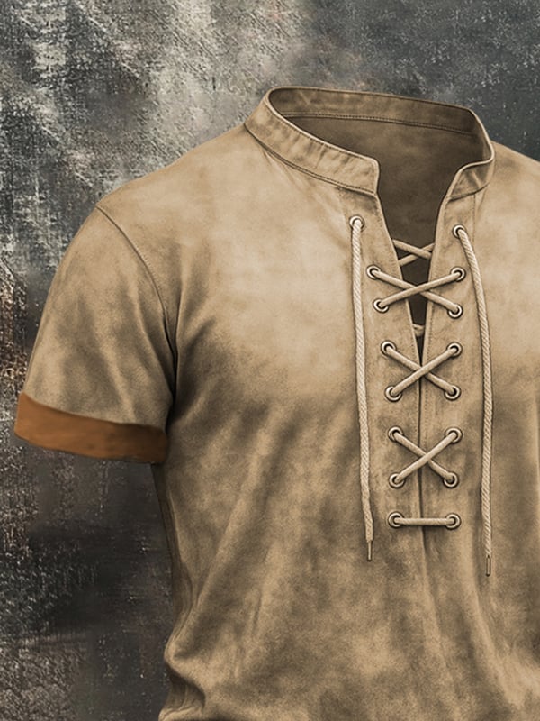 Tricou Pentru Bărbați Cu Aspect Uzat și șnur
