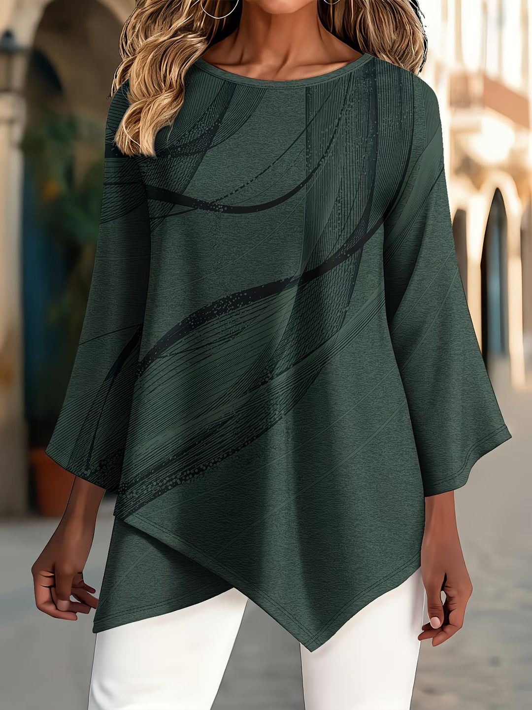 Galya - Tricou Oversized Cu Guler Rotund