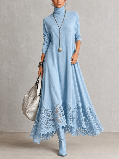 Albria - Rochie Maxi cu Mâneci Lungi în Stil Vintage