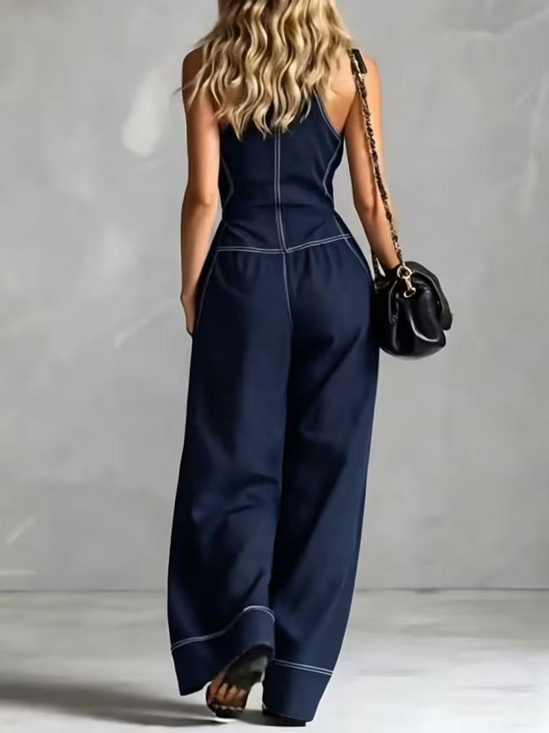 Bryana – Salopetă Din Patchwork cu Dungi