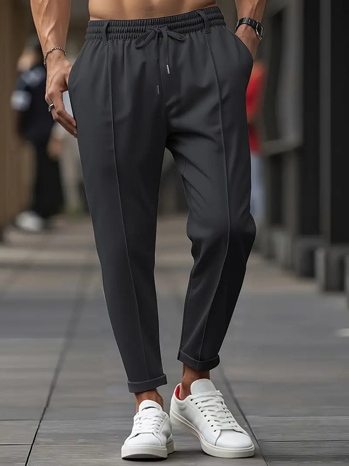 Crawford - Casual Subțire Potrivit Pantaloni Cu Talie Elastică