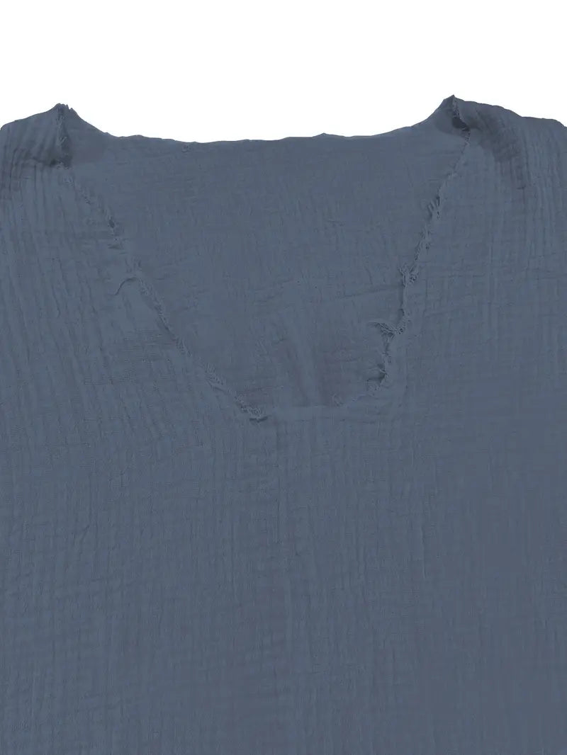 Demetrio - Cămașă Casual Confortabilă Cu Mâneci Lungi și Decolteu în V