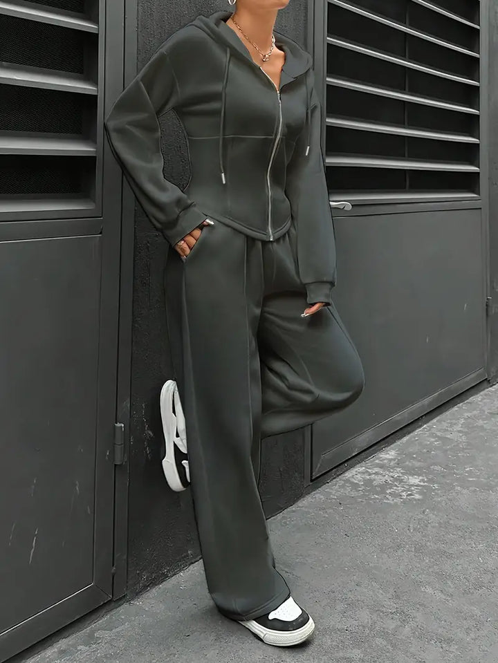 Nanci - Set Casual Cu Două Piese Cu Mâneci Lungi