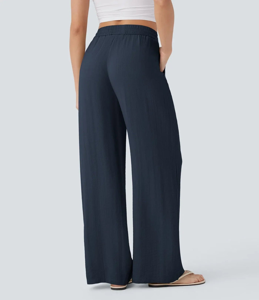 Zafeiria - Pantaloni Eleganți Din In