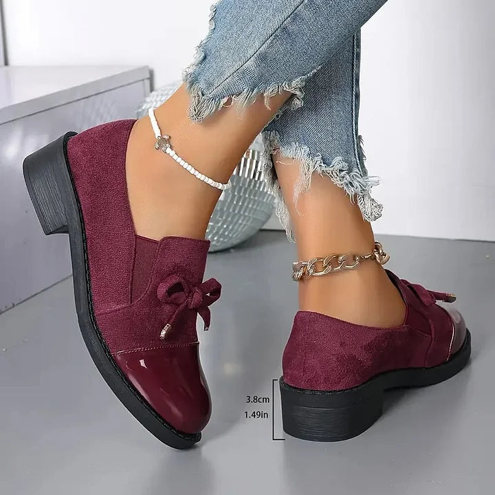 Marvina - Pantofi Eleganți Cu Vârf Rotund și Fundă