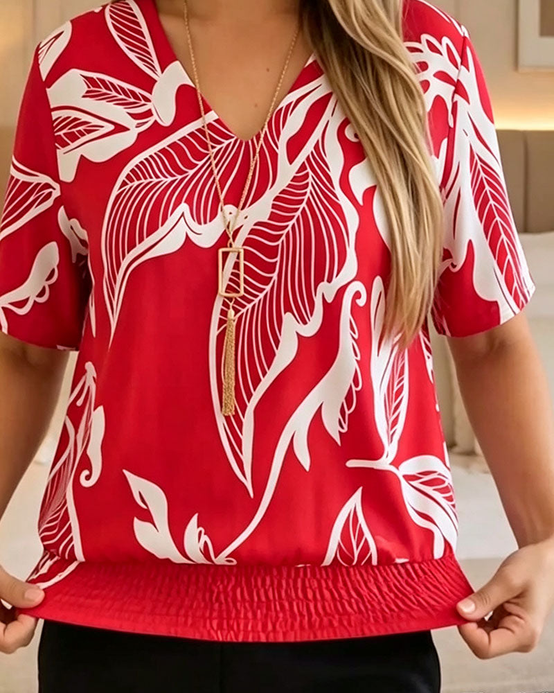 Isheba – Bluză Elegantă Cu Mâneci Scurte