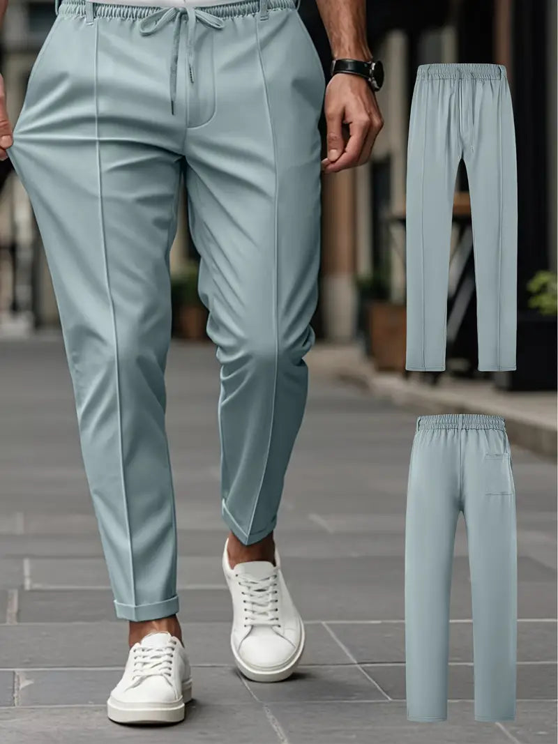 Crawford - Casual Subțire Potrivit Pantaloni Cu Talie Elastică