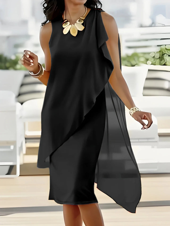 Maren - Rochie Midi Elegantă Fără Mâneci