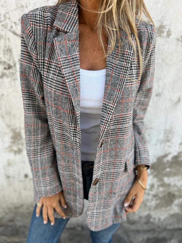 Basia - Blazer Elegant De Iarnă în Carouri