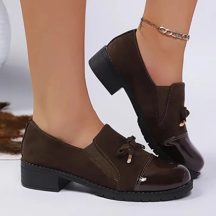 Marvina - Pantofi Eleganți Cu Vârf Rotund și Fundă