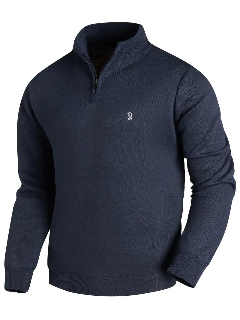 Aryan - Pulover Casual Tricotat Cu Fermoar