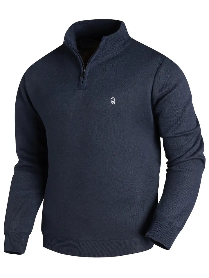 Aryan - Pulover Casual Tricotat Cu Fermoar