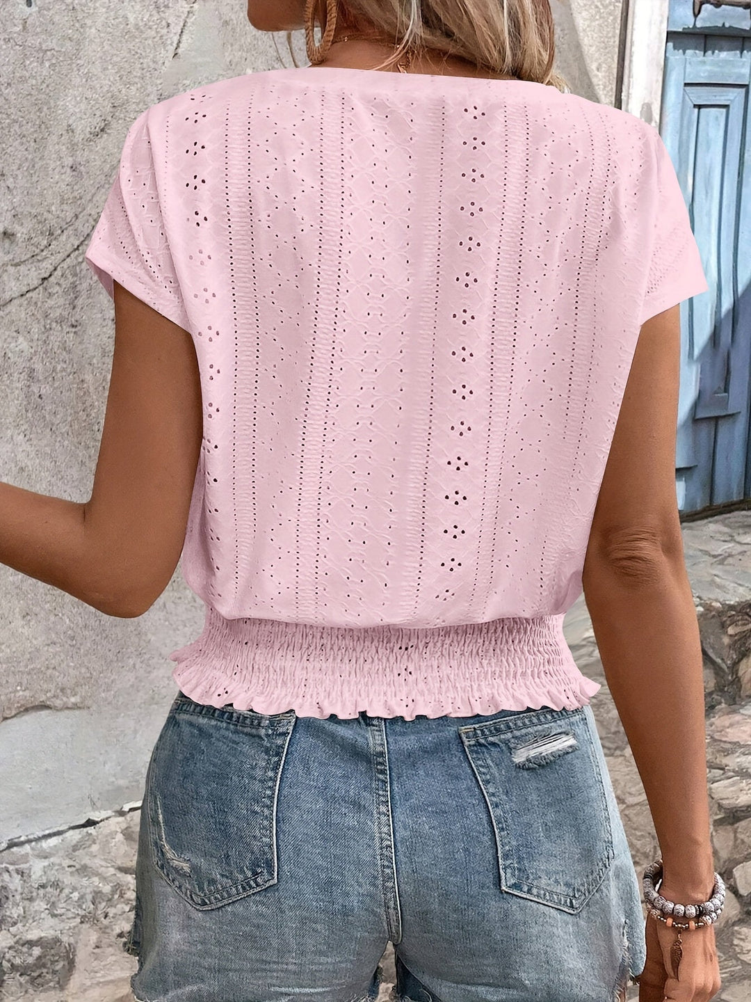 Delores - Tricou Elegant Cu Decolteu în V și Liliac
