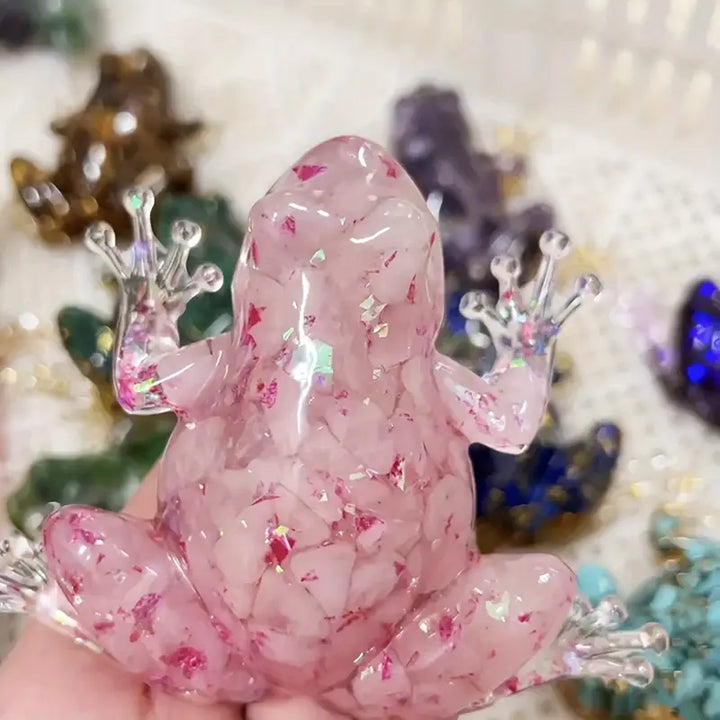 Frostone - Sculptură Din Cristal în Formă de Broască Pentru Decorarea Casei