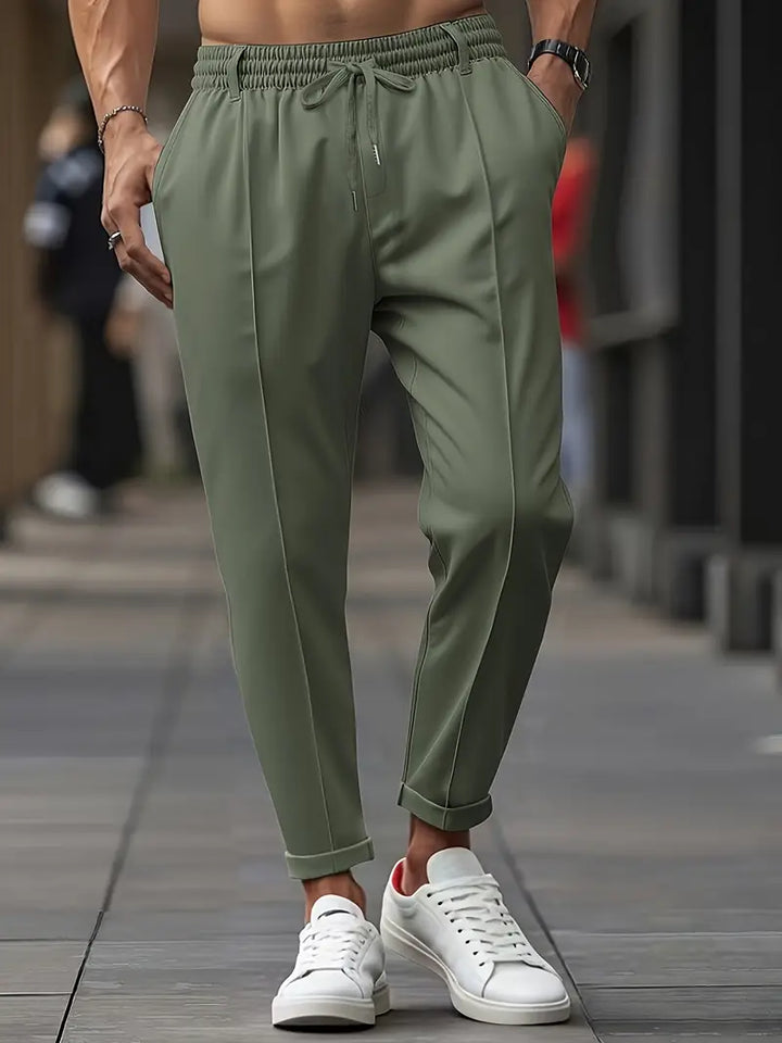 Crawford - Casual Subțire Potrivit Pantaloni Cu Talie Elastică
