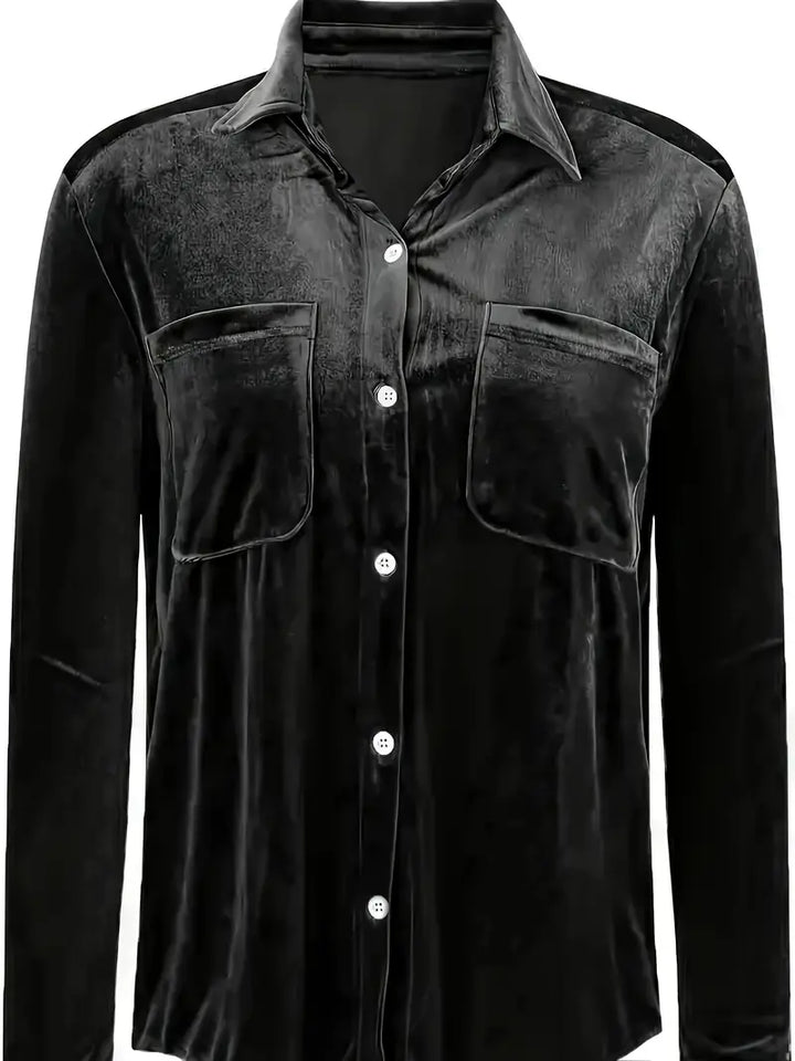 Geanie - Cămașă Cu Mâneci Lungi și Buzunare Frontale