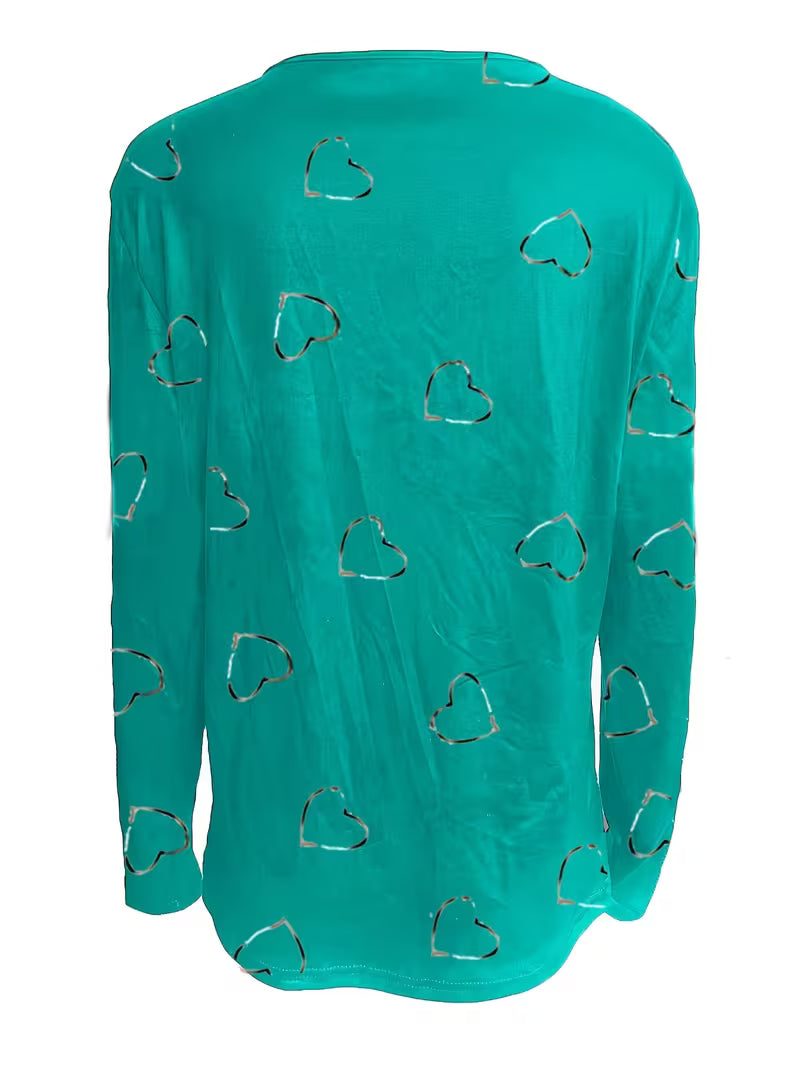 Romisha - Tricou Cu Imprimeu Inimă și Fermoar