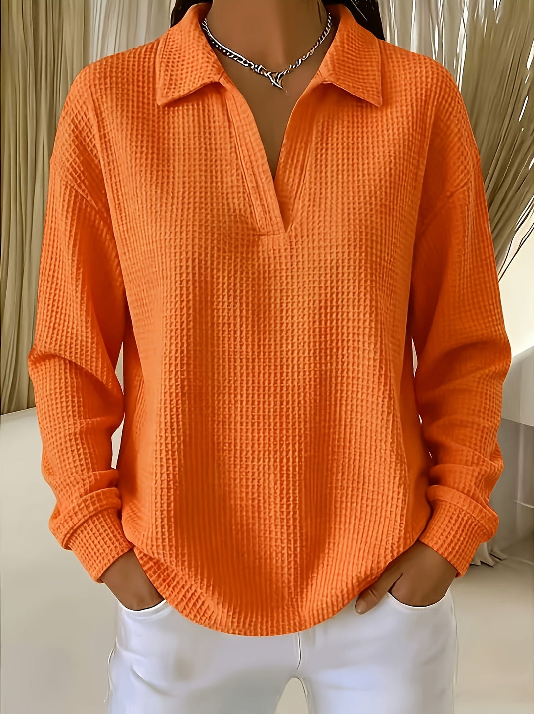 Daphnie - Cămașă Elegantă Cu Guler Polo
