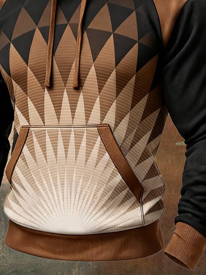 Nicholls - Hanorac Casual cu Mâneci Lungi și Imprimeu Colorat