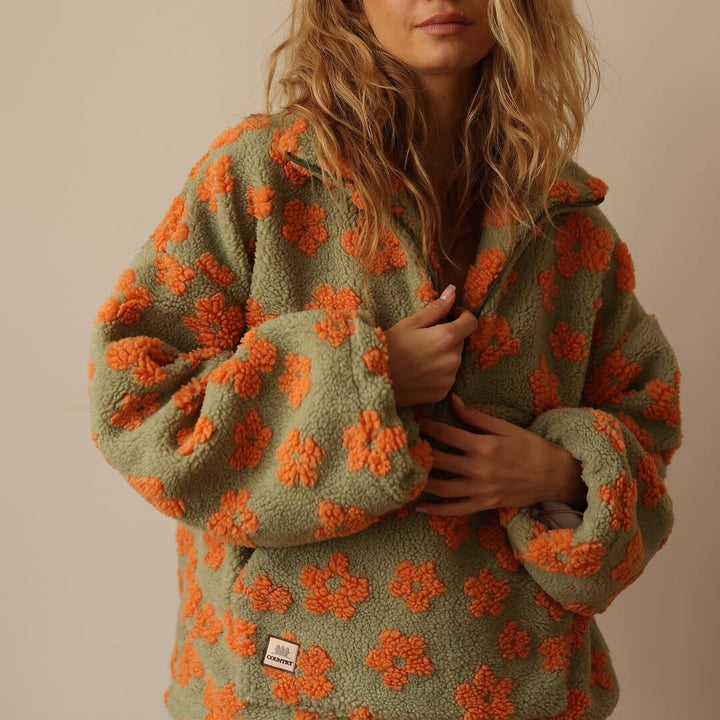 Yzella - Pulover din Fleece cu Imprimeu Floral