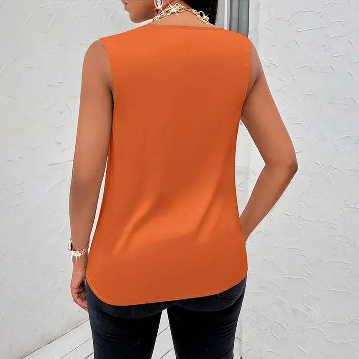 Naiyan - Top Casual Din Satin Fără Mâneci