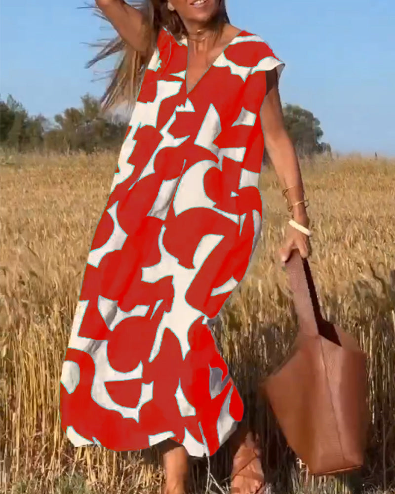 Sarinya - Rochie Imprimată Cu Decolteu In V