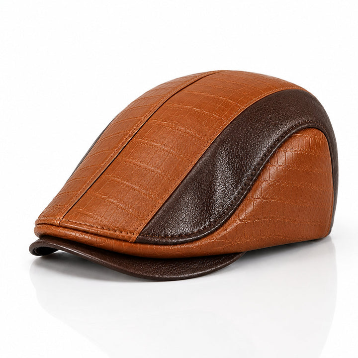 CrownCraft - Șapcă Plată Elegantă Din Piele